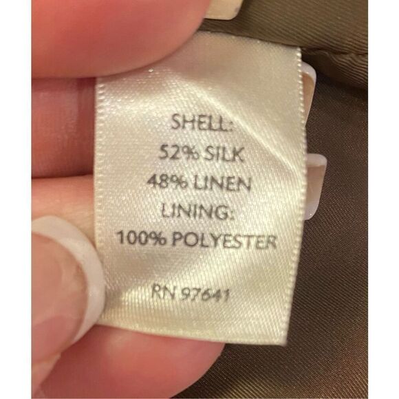 J. Jill Silk Women’s Silk Linen Blend Swing Jacket PM Adjustable Back Tie - Picture 9 of 11